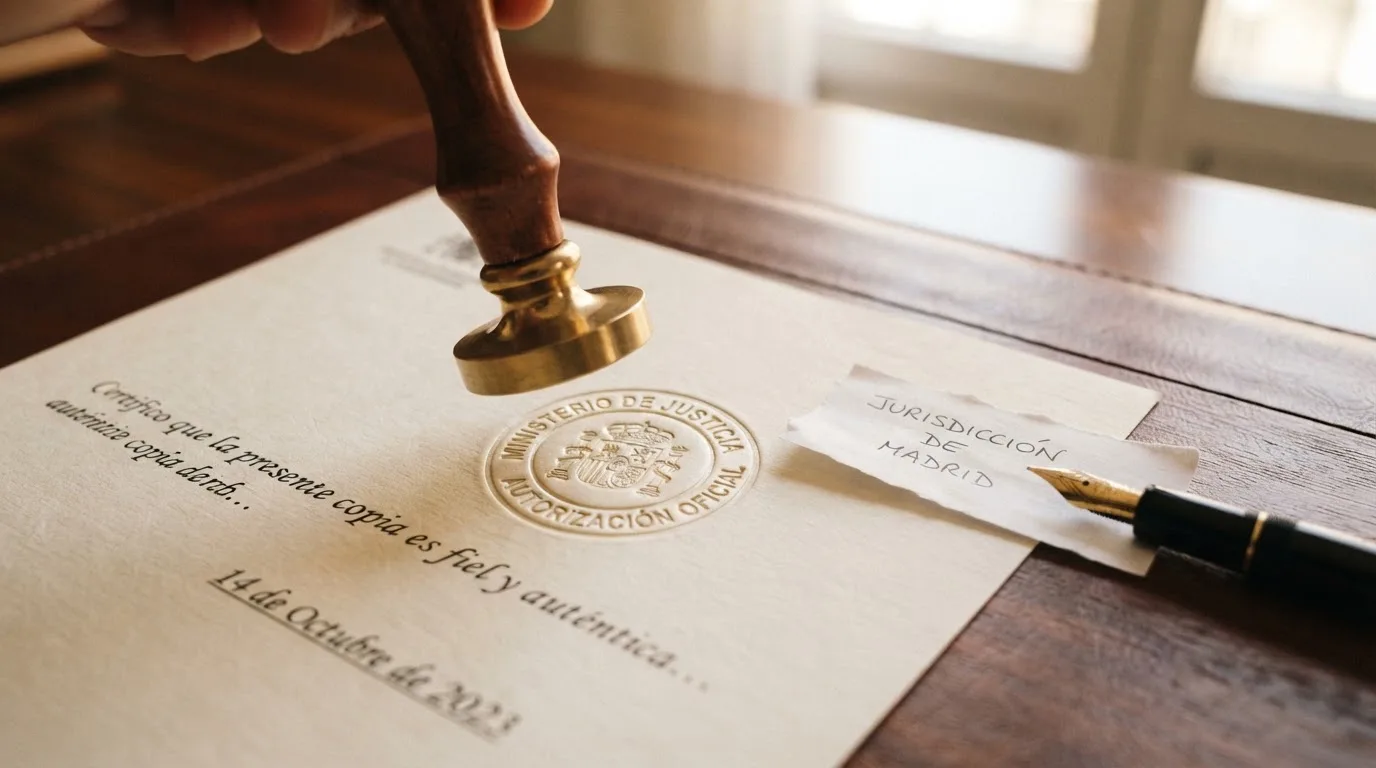 Primer plano del sello de licencia de un operador junto al texto que indica la jurisdicción emisora
